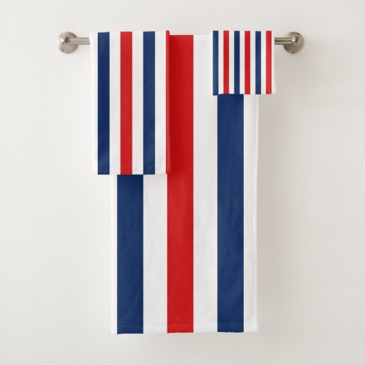 American Red White Strip Badhandtuch Set (Insitu)