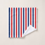American Red White Strip Badhandtuch Set (Waschlappen)