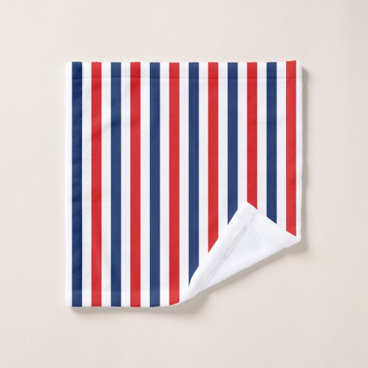 American Red White Strip  Badhandtuch Set (Waschlappen)