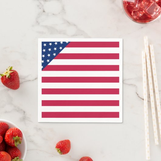 American Red White Strips Stars Flag Paper Napkin Serviette (Beispiel)