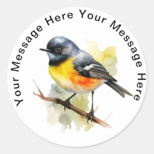 American Redstart Runder Aufkleber