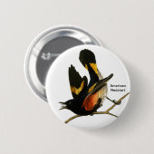 American Redstart von John James Audubon, Vogelbeo Button (Vorne & Hinten)