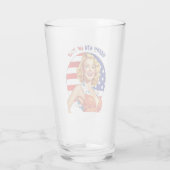American Retro Button-up Girl Art Glas (Rückseite)