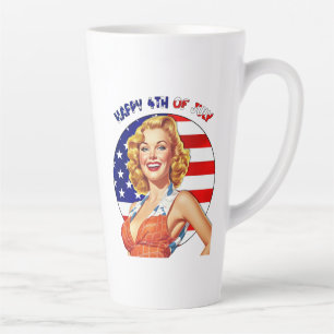 American Retro Button-up Girl Art Milchtasse
