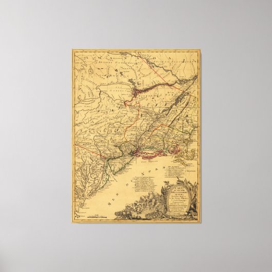 American Revolutionary War Map von J.B Eliot (1781 Leinwanddruck (Vorderseite)