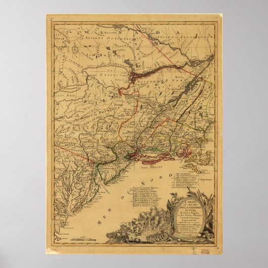 American Revolutionary War Map von J.B Eliot (1781 Poster (Vorne)