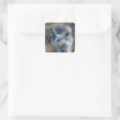American Rhea Portrait Quadratischer Aufkleber (Tasche)