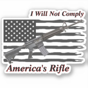 American Rifle Ripped USA Flag I will nicht erfüll Aufkleber
