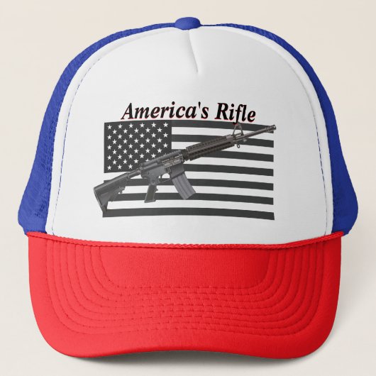 American Rifle USA Flag Favorite Rifle MSR AR15 Truckerkappe (Vorderseite)