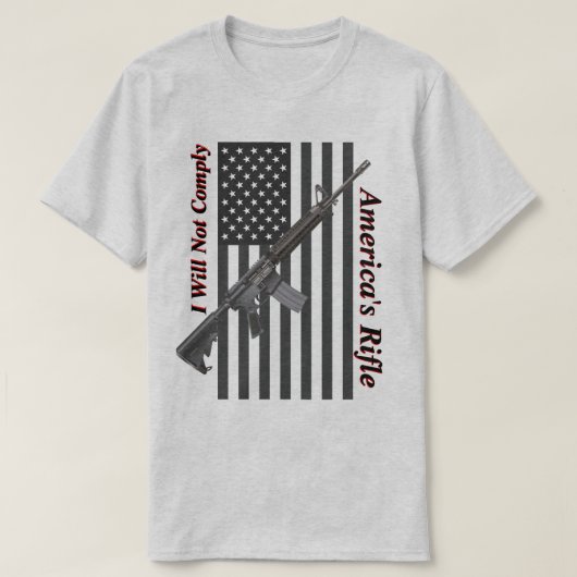 American Rifle USA Flag I wird Light nicht erfülle T-Shirt (Design vorne)