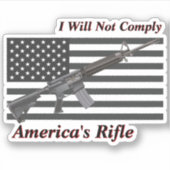 American Rifle USA Flag I wird nicht Aufkleber (Vorderseite)