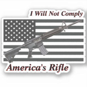 American Rifle USA Flag I wird nicht Aufkleber