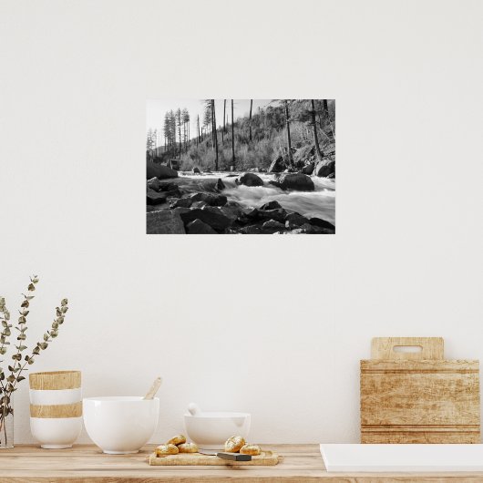 "American River", Black & White Poster (Küche)