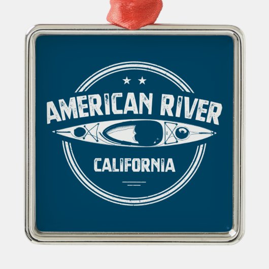 American River California Kayaking Ornament Aus Metall (Vorne)
