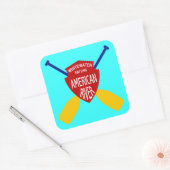 American River Whitewater Rafting Quadratischer Aufkleber (Umschlag)