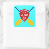 American River Whitewater Rafting Quadratischer Aufkleber (Tasche)