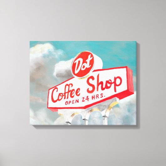 American Roadside | Coffee Shop-Abonnement Leinwanddruck (Vorderseite)