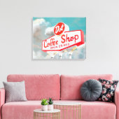 American Roadside | Coffee Shop-Abonnement Leinwanddruck (Insitu (Wohnzimmer))