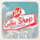 American Roadside | Coffee Shop-Abonnement Rechteckiger Pappuntersetzer (Vorderseite)
