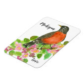 American Robin Apple Blossom Michigan Liebe Magnet (Linke Seite)
