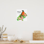 American Robin Apple Blossom Michigan Poster (Küche)