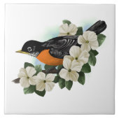 American Robin Bird Fliese (Vorderseite)