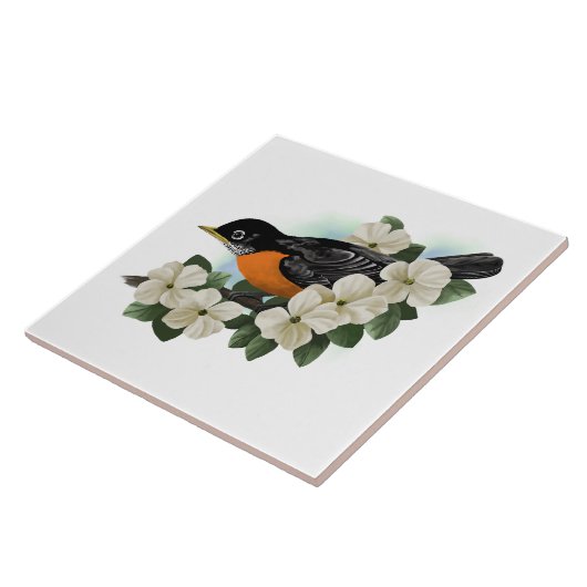 American Robin Bird Fliese (Seite)