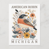 American Robin Bird von Michigan USA Travel Postkarte (Vorderseite)