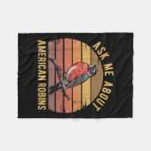 American Robin Bird Watching Vintag Retro S Fleecedecke (Vorderseite (Horizontal))