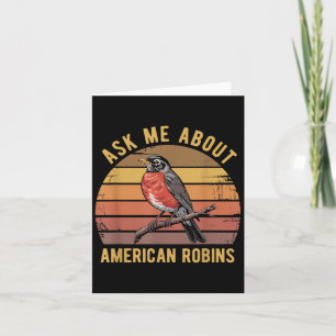 American Robin Bird Watching Vintag Retro S Karte