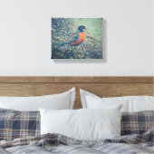 American Robin Bird Wrapped Canvas Leinwanddruck (Insitu (Schlafzimmer))