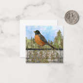 American Robin Blue Sky Blank Flank Note Card Mitteilungskarte (Vorderseite/Rückseite Beispiel)