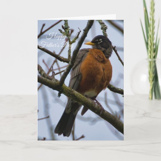 American Robin Happy Father's Day Card Karte (Vorderseite)