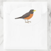 American Robin Illustration Ovaler Aufkleber (Tasche)