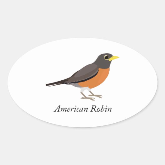 American Robin Ovaler Aufkleber (Vorderseite)