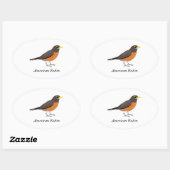 American Robin Ovaler Aufkleber (Blatt)