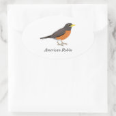 American Robin Ovaler Aufkleber (Tasche)