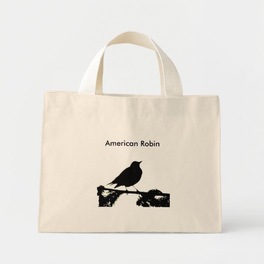 American Robin Silhouette Bag Mini Stoffbeutel (Vorne)