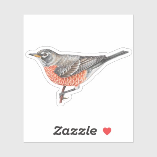 American Robin Sticker (Blatt)