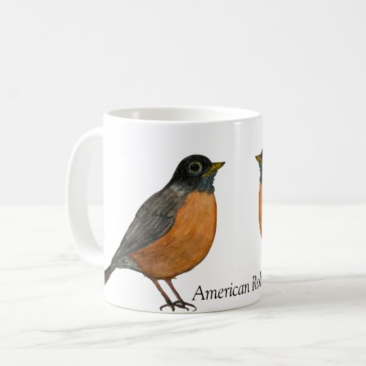 American Robin White Coffee Cup Kaffeetasse (Vorderseite Links)