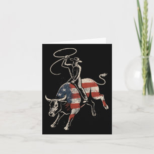 American Rodeo Bull Rider Usa Flag Patriotic Weste Karte