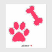 American Rose Paw Print und Bone Aufkleber (Blatt)