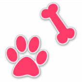American Rose Paw Print und Bone Aufkleber (Vorderseite)