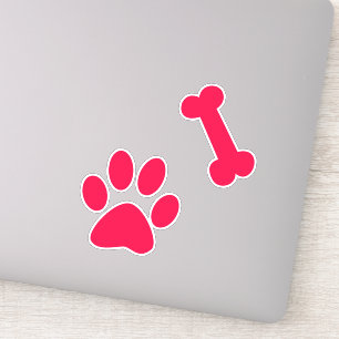 American Rose Paw Print und Bone Aufkleber