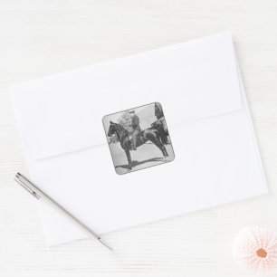 American Saddlebred Horse Vintag Fotografie Quadratischer Aufkleber