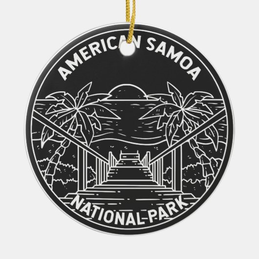 American Samoa National Park Ofu Beach Monoline Keramik Ornament (Vorne)