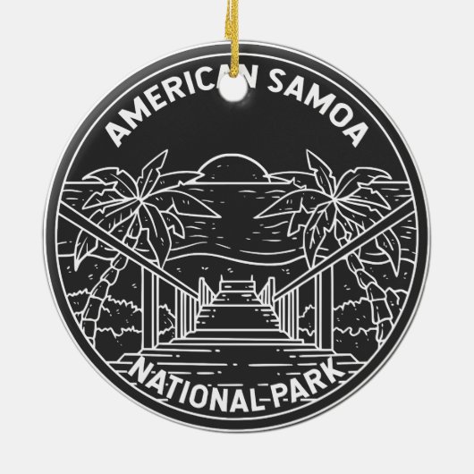 American Samoa National Park Ofu Beach Monoline Keramik Ornament (Hinten)