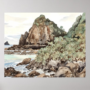 American Samoa National Park Watercolor Poster