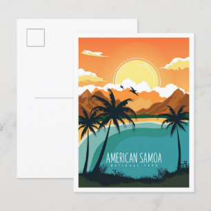 American Samoa Nationalpark - Illustration Postkarte