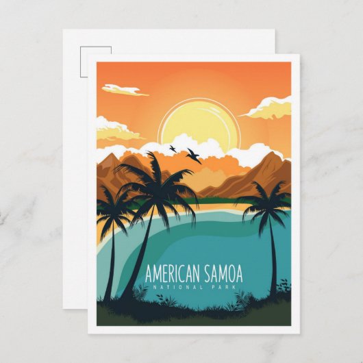 American Samoa Nationalpark - Illustration Postkarte (Vorne/Hinten)